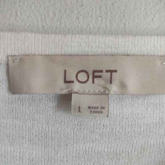 Ladies SZ L Loft White Cardigan - Picture 3 of 3